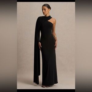 Club L London Black One-Shoulder Gown